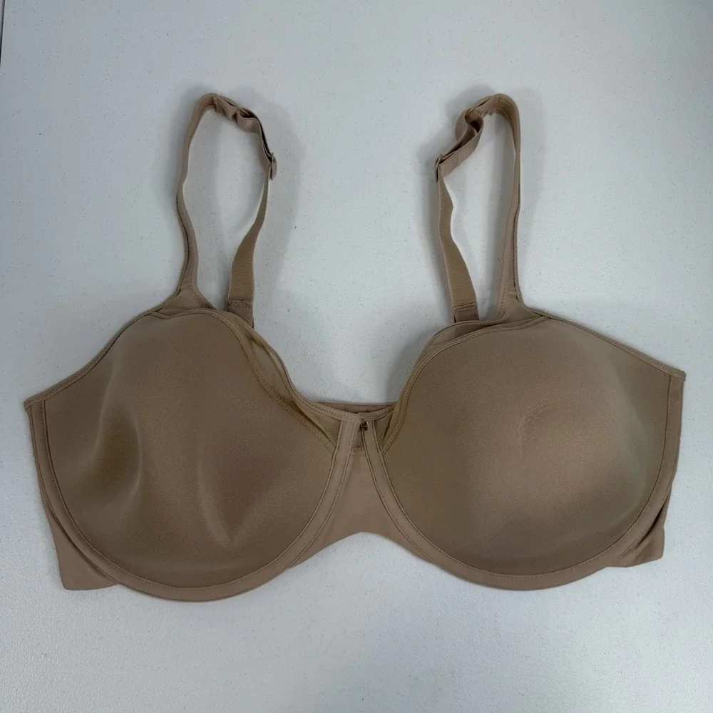 Bali 42DD Bra One Smooth U Ultra Light Shaping‎ Underwire 3439 Full Coverage Tan